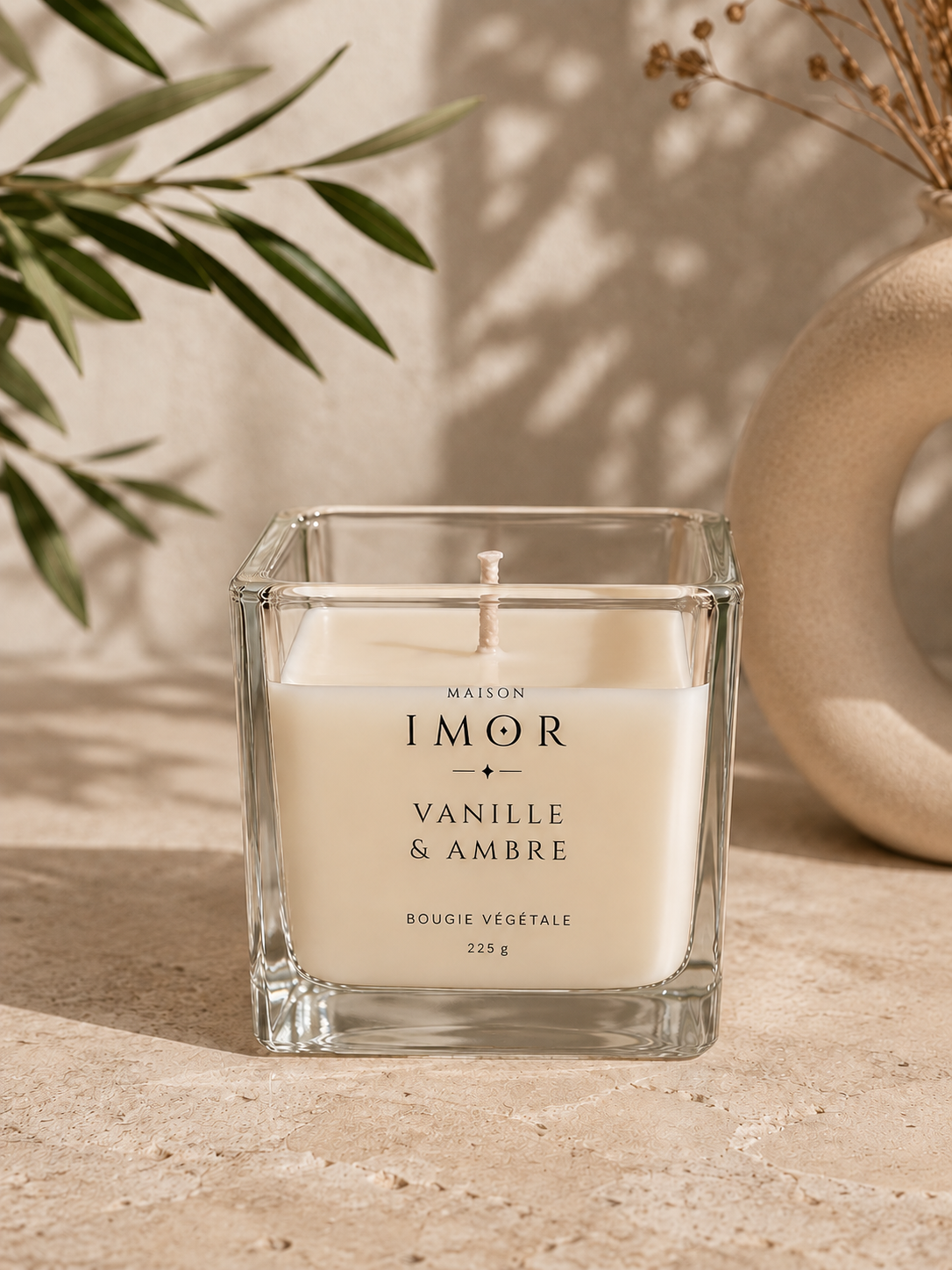 Bougie artisanale Vanille & Ambre - Maison IMOR