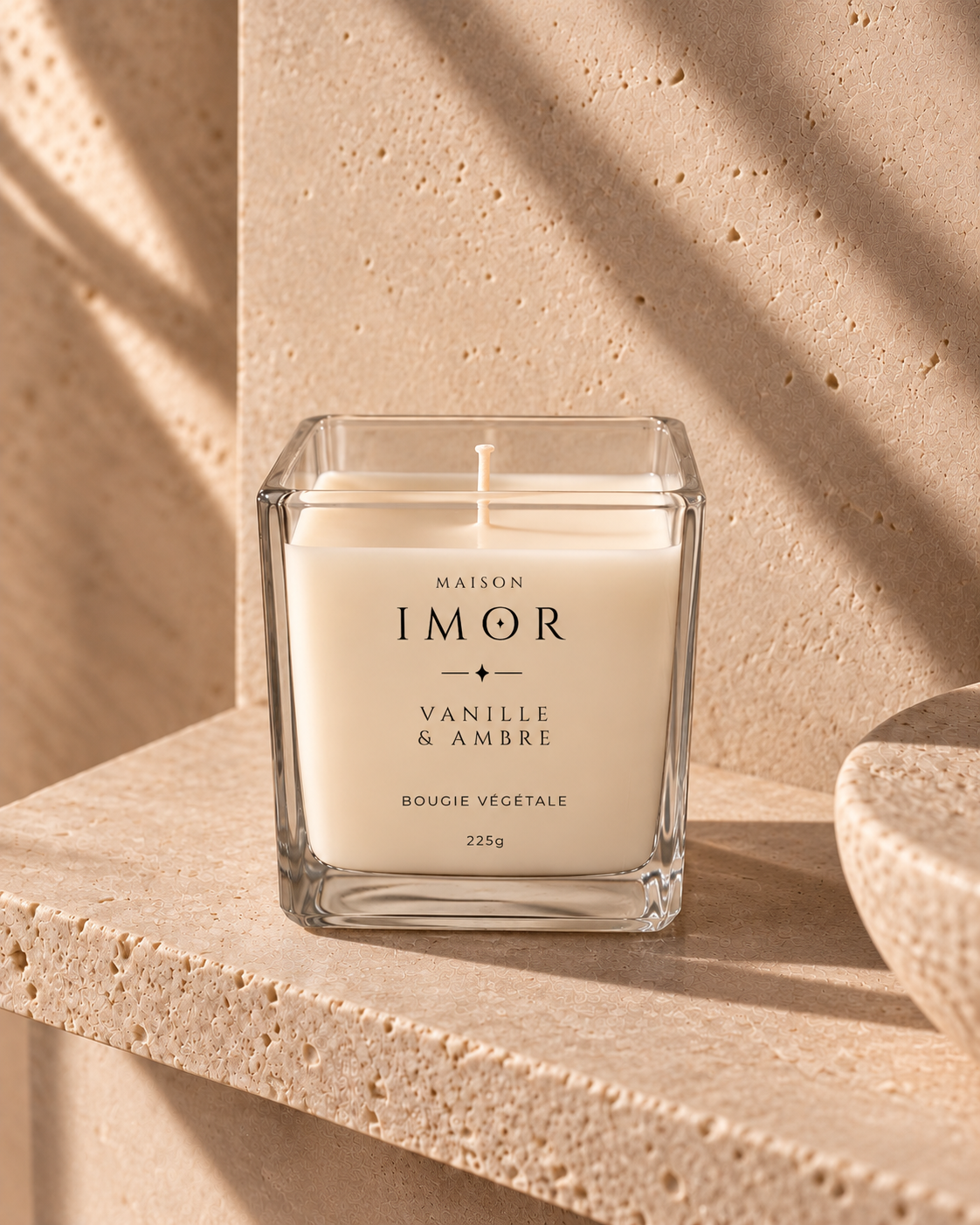 Bougie artisanale Vanille & Ambre Maison IMOR coulée en Provence